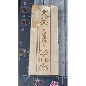 All Night Media Ornate Flourish Border 580H22 4.75X1.75" Rubber Stamp Wood #R93